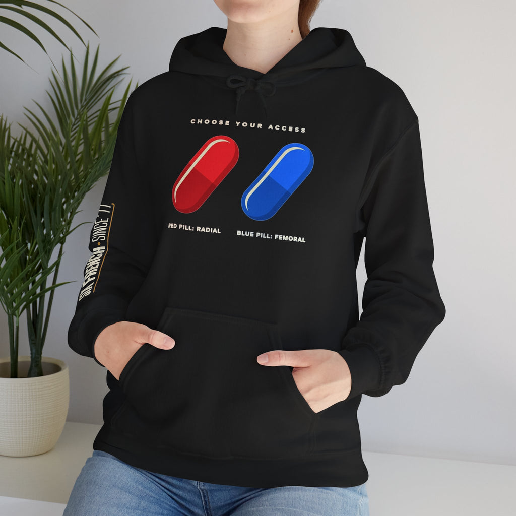 Hoodie — Red & Blue Pill Minimalist Graphic Pullover