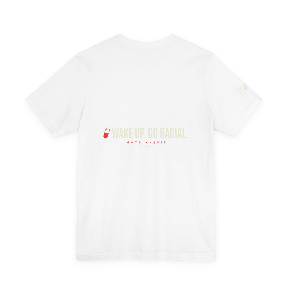 Pill Pair Graphic Tee — Red & Blue Capsule Minimalist T‑Shirt
