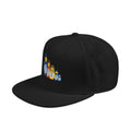 Embroidered Black Snapback Hat — Minimal Flat-Brim Streetwear Cap