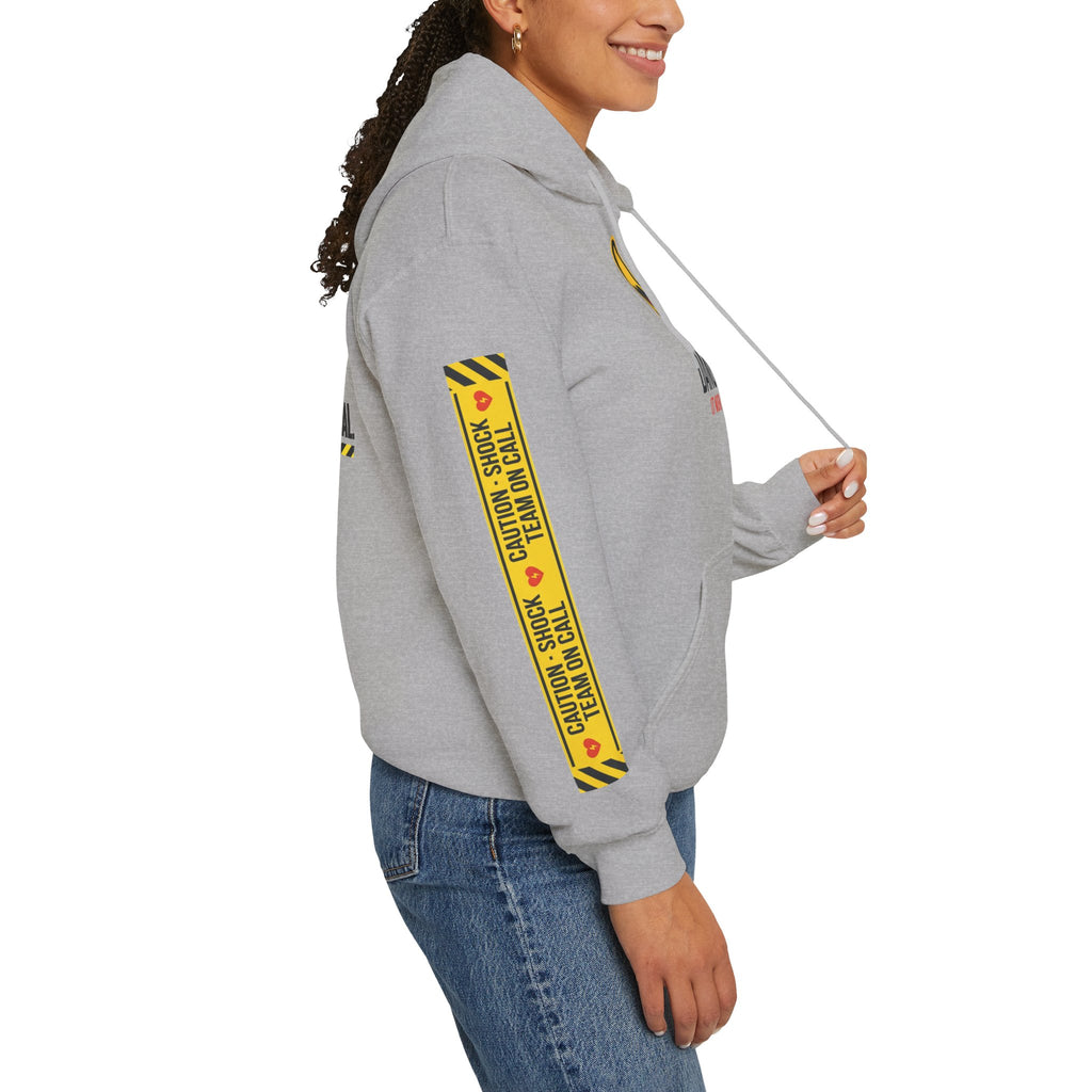 Hoodie — “Danger (Got Shocked)” Medical Humor Pullover