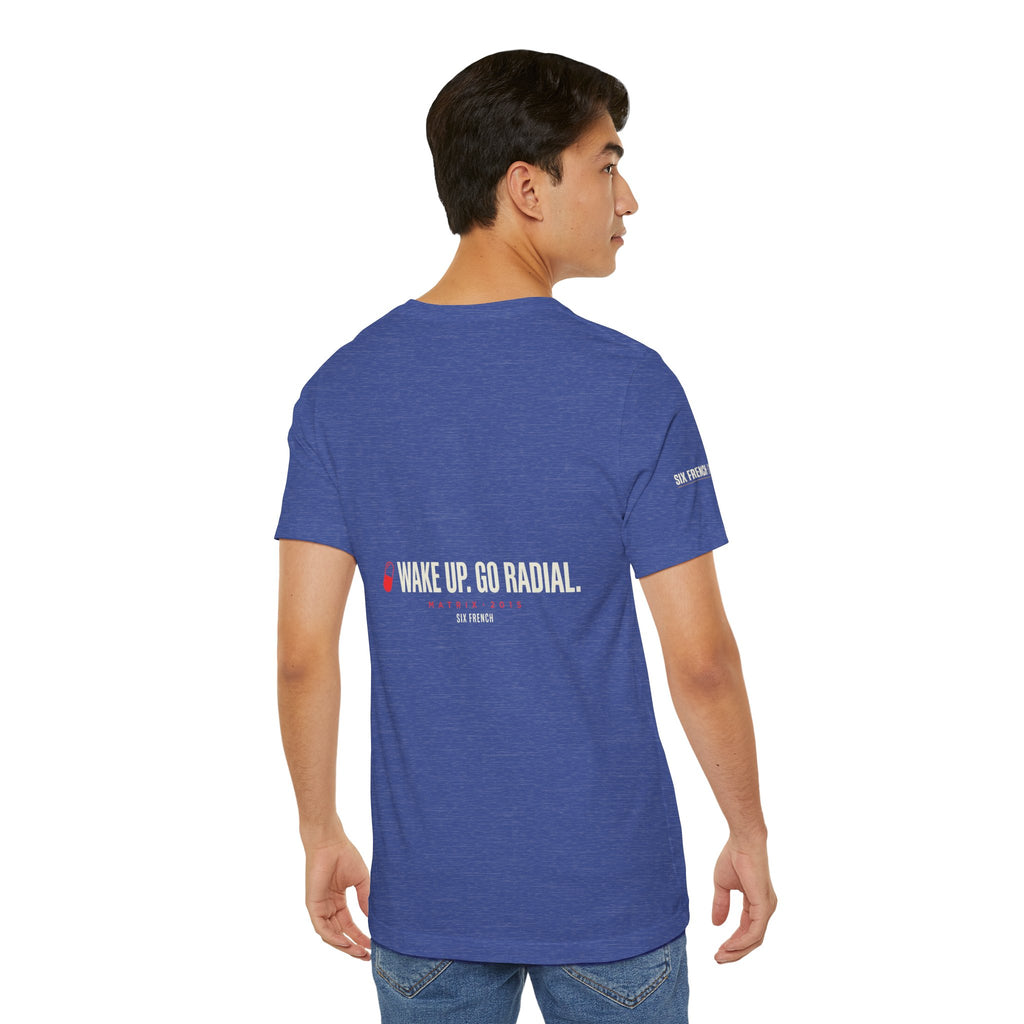 Pill Pair Graphic Tee — Red & Blue Capsule Minimalist T‑Shirt