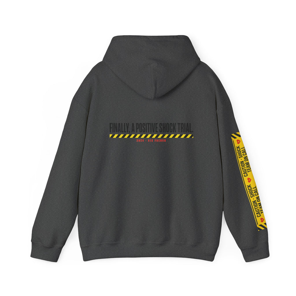 Hoodie — “Danger (Got Shocked)” Medical Humor Pullover