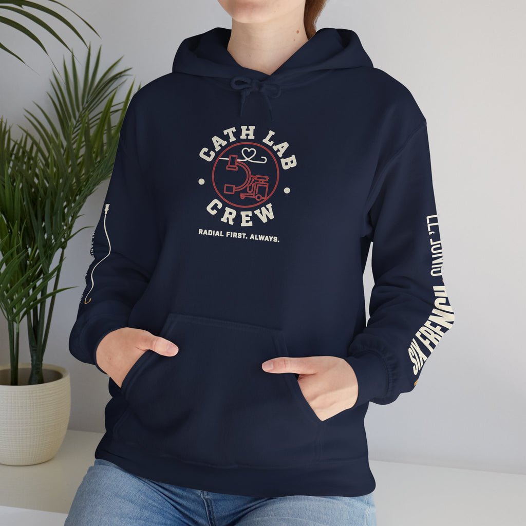 Cat Lab Crew Hoodie — Vintage Varsity Pullover with 6F Logo