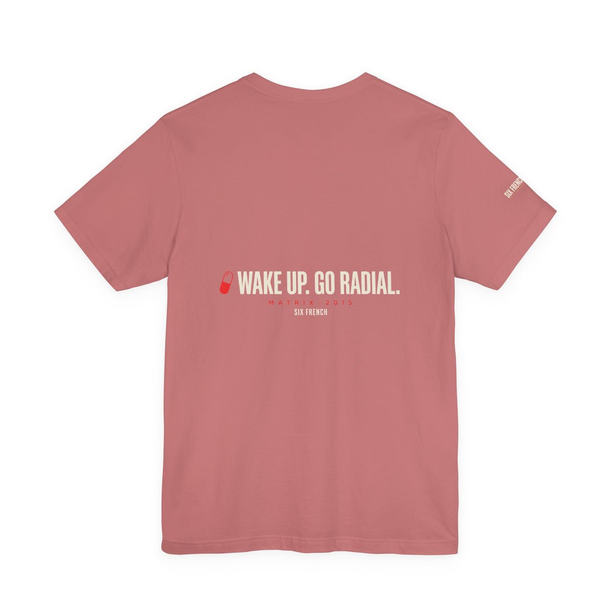 Pill Pair Graphic Tee — Red & Blue Capsule Minimalist T‑Shirt