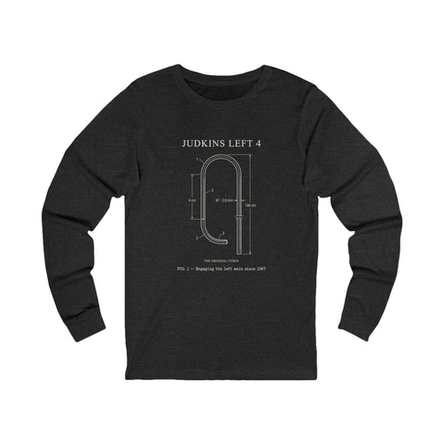 Cardiology Diagram Long Sleeve Tee — 'Judkins Left 4' Technical Heart Design