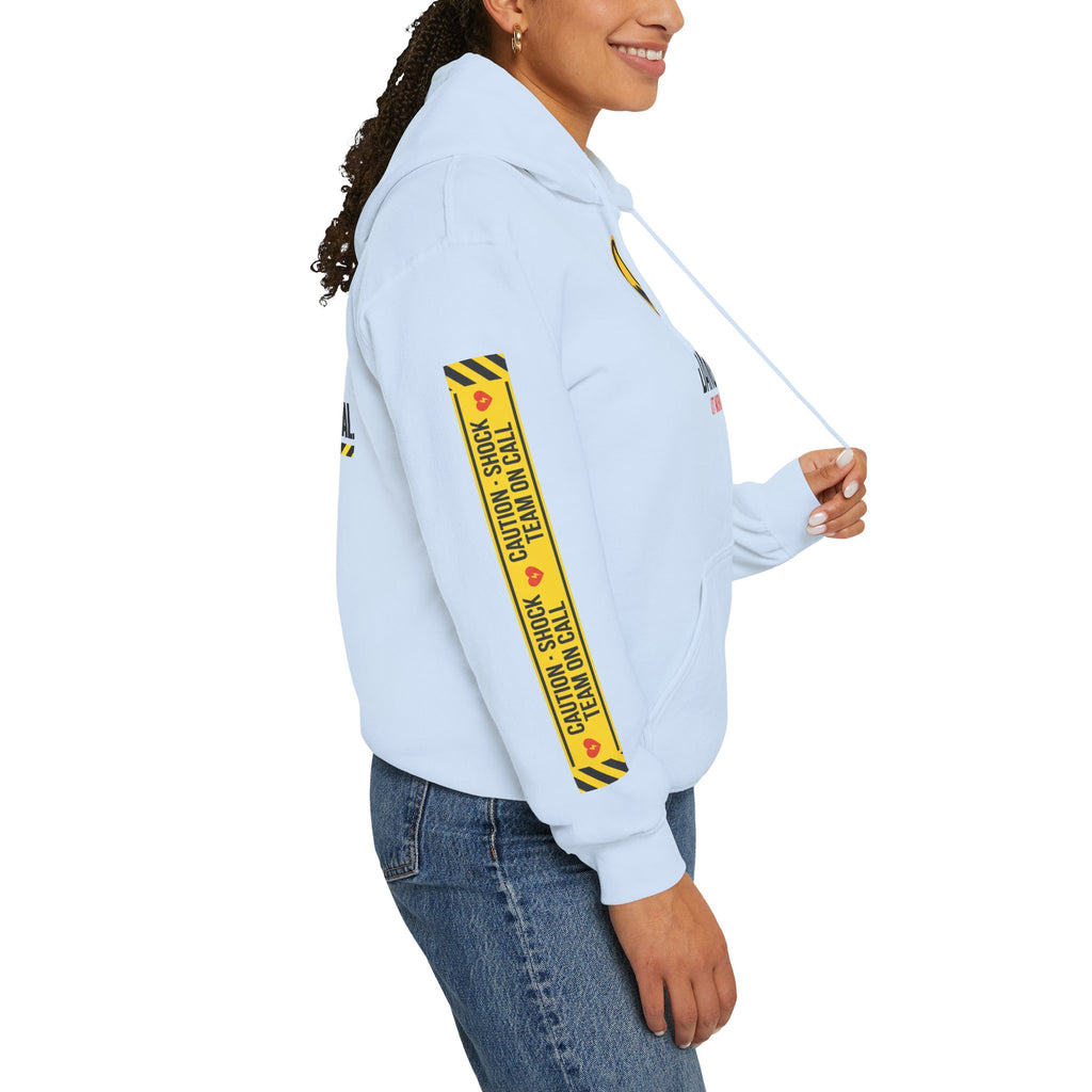 Hoodie — “Danger (Got Shocked)” Medical Humor Pullover