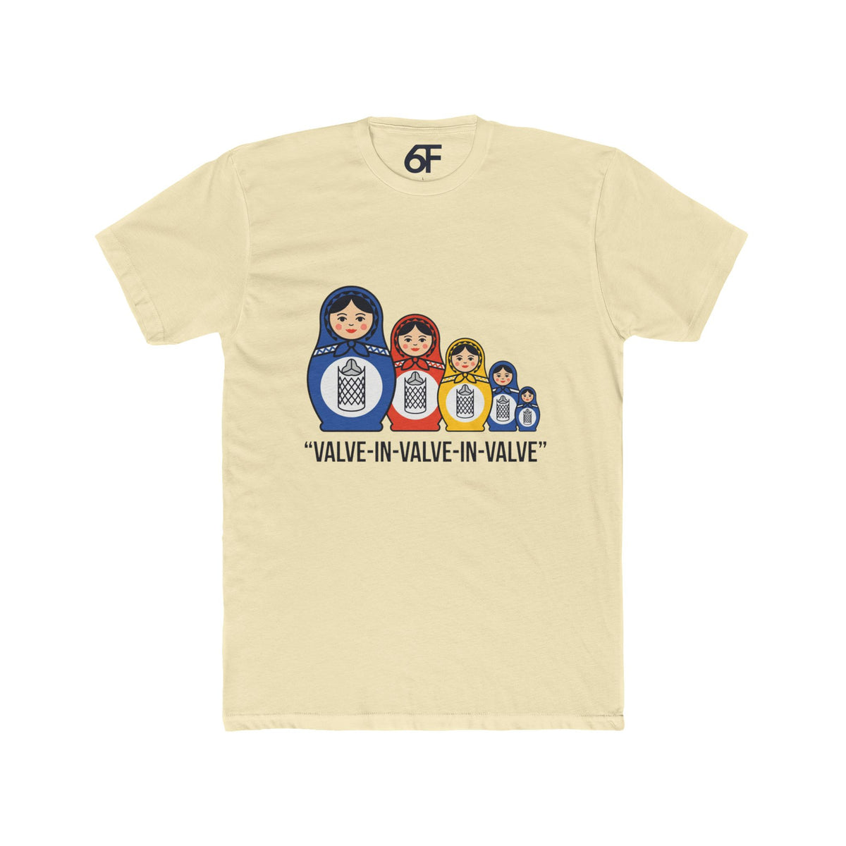 Matryoshka Valve-Stack T-Shirt — “Valve-in-Valve-in-Valve” Nesting Dolls Tee
