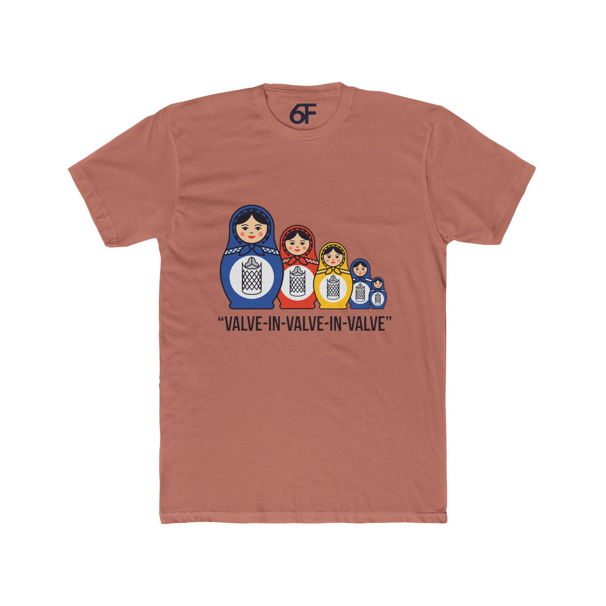 Matryoshka Valve-Stack T-Shirt — “Valve-in-Valve-in-Valve” Nesting Dolls Tee