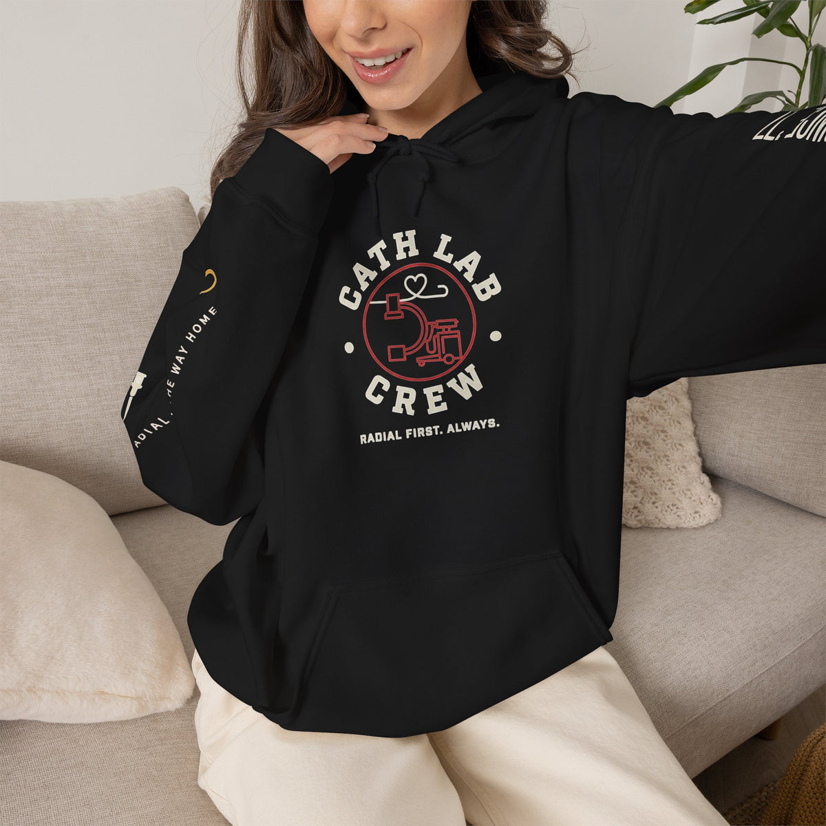 Cat Lab Crew Hoodie — Vintage Varsity Pullover with 6F Logo