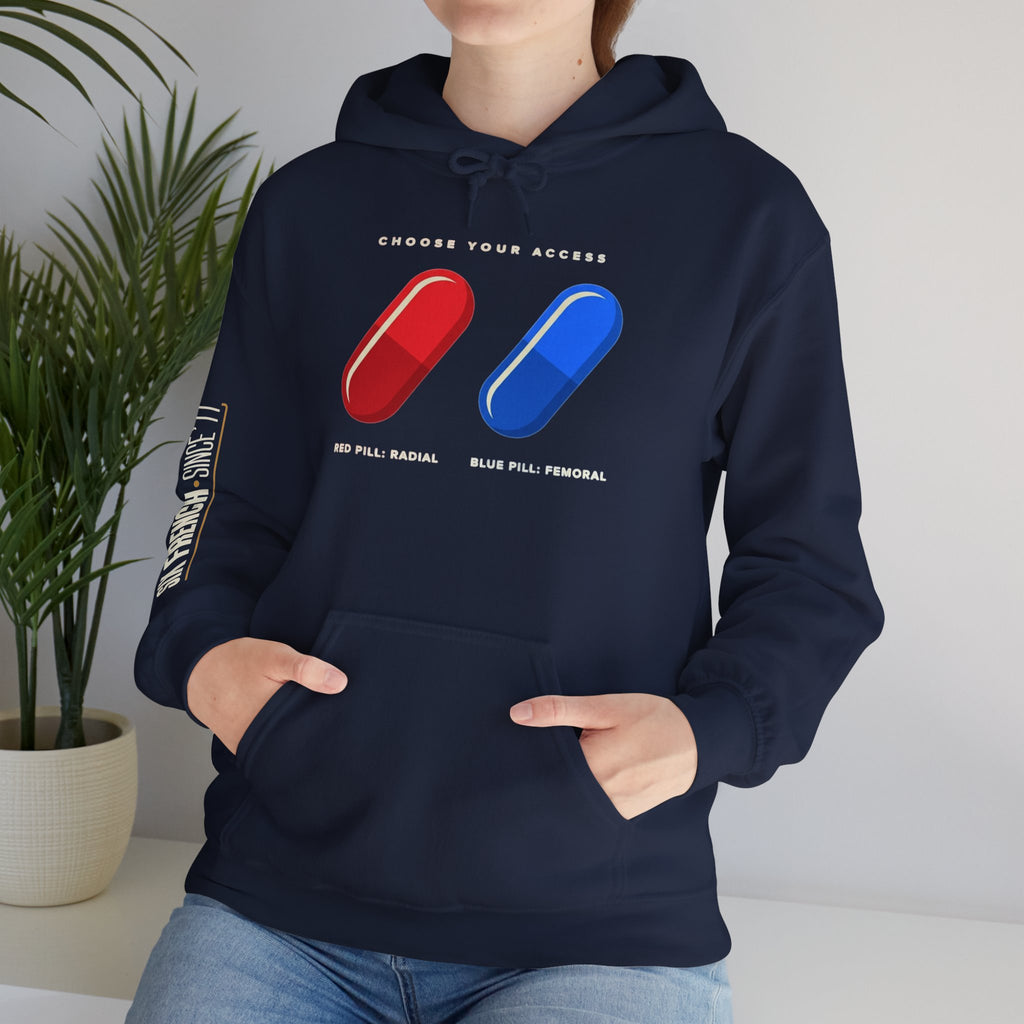 Hoodie — Red & Blue Pill Minimalist Graphic Pullover