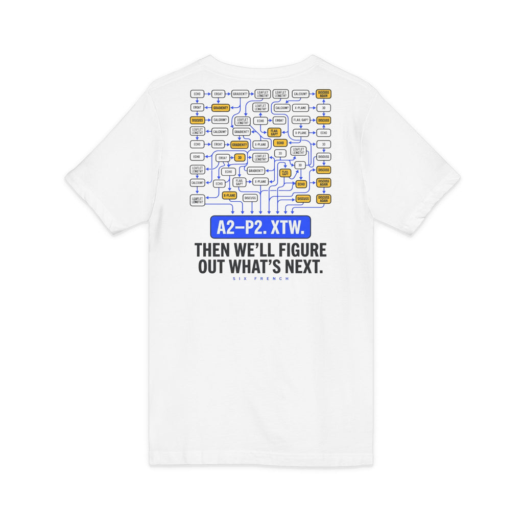 A2–P2 XTW V‑Neck Tee — Aviation/Flight Deck Flowchart Shirt