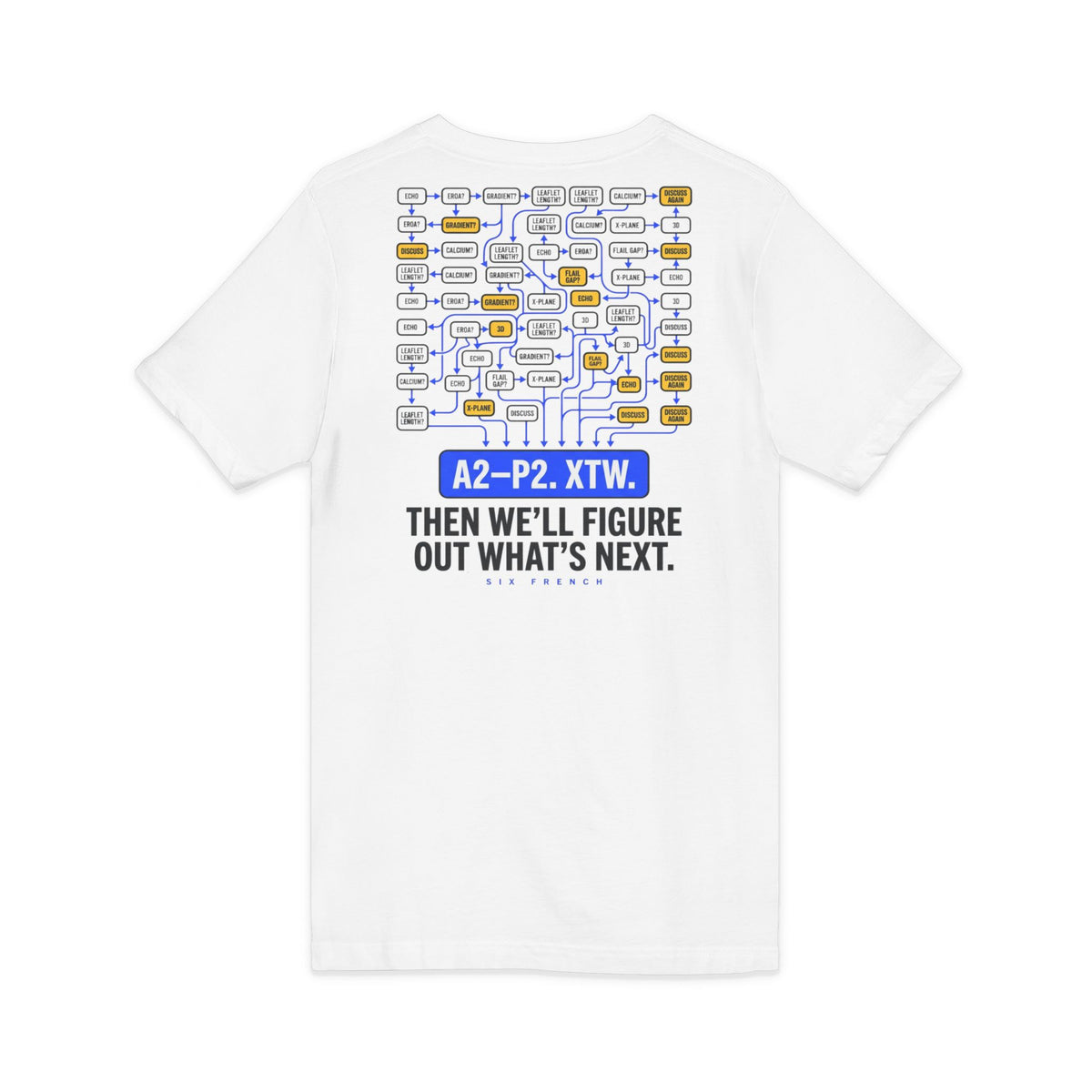 A2–P2 XTW V‑Neck Tee — Aviation/Flight Deck Flowchart Shirt