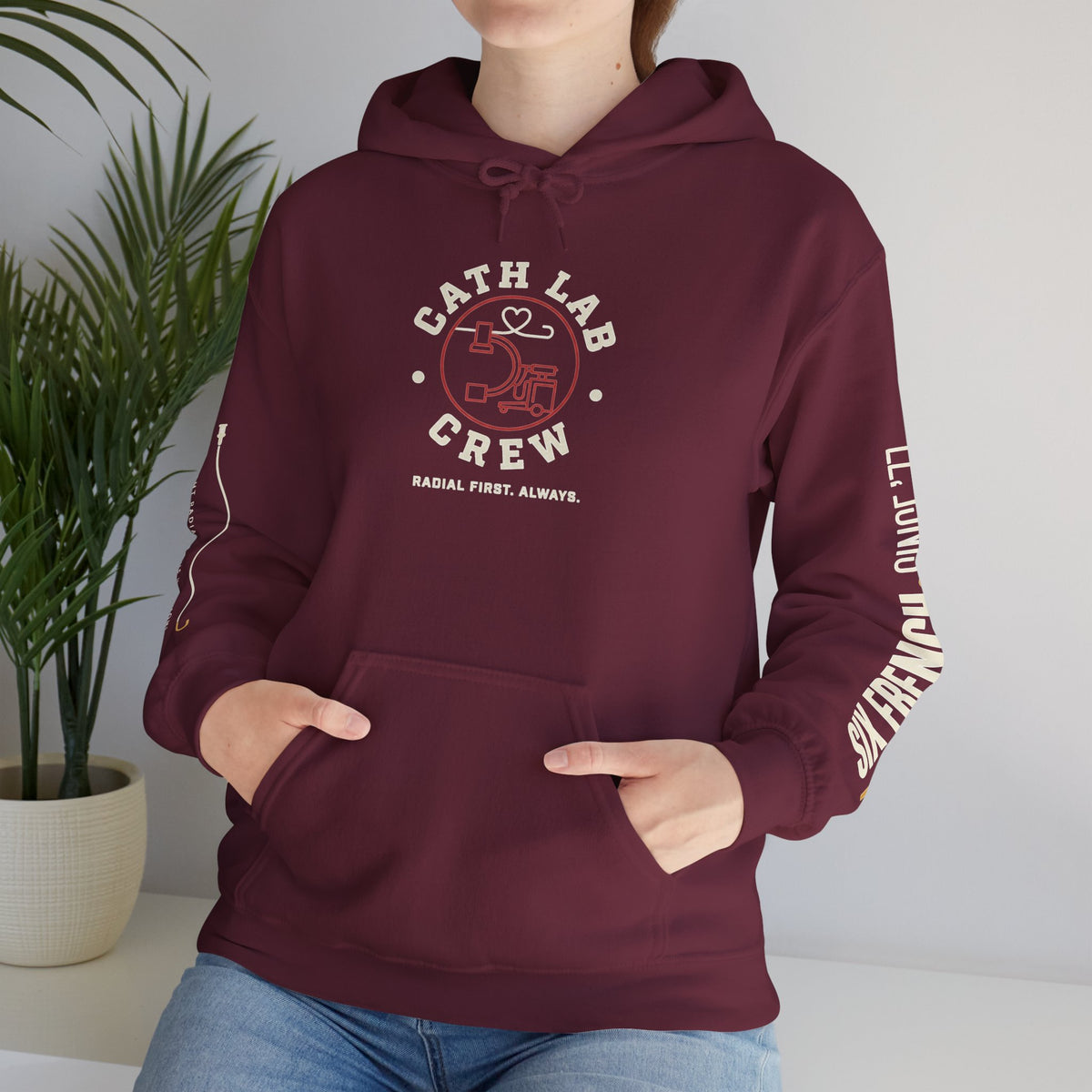 Cat Lab Crew Hoodie — Vintage Varsity Pullover with 6F Logo