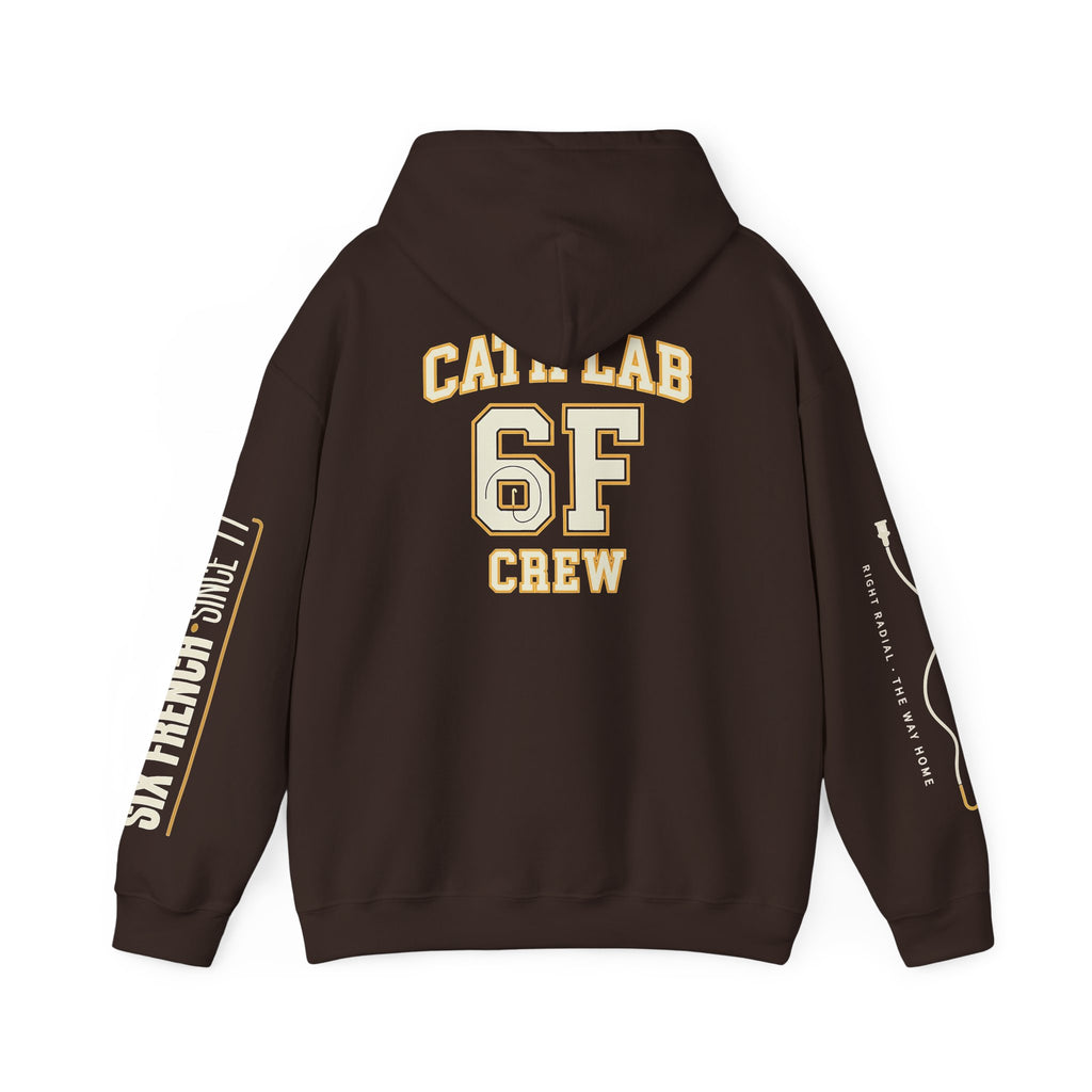 Cat Lab Crew Hoodie — Vintage Varsity Pullover with 6F Logo
